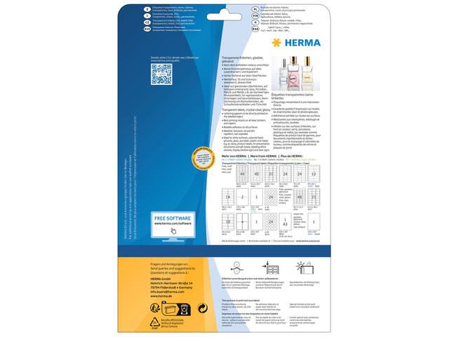 Etiket HERMA 8019 99.1x139mm 100st transparant