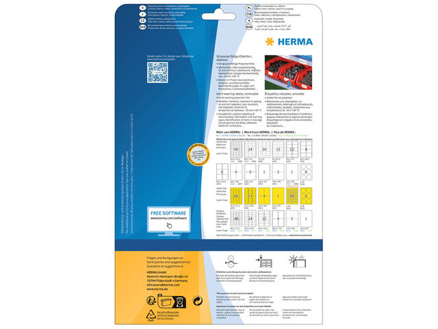 Etiket HERMA 4572 48.3x25.4mm folie wit 880st