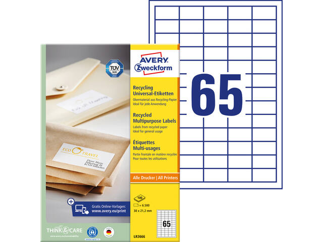Etiket Avery LR3666 38x21.2 wt 6500st