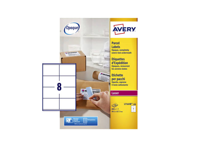 Etiket Avery L7165B 99.1x67.7mm blockout 800st