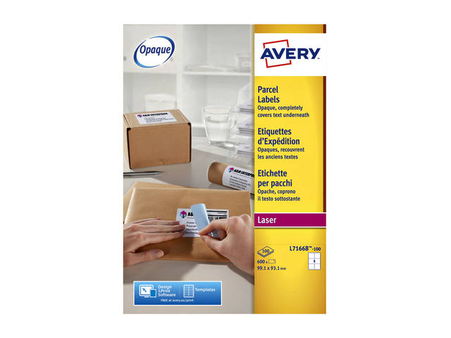 Etiket Avery L7166B 99.1x93.1mm blockout 600st