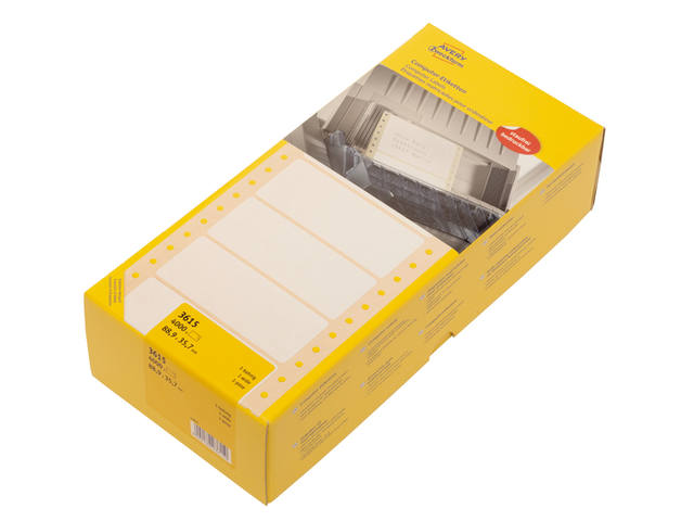 Etiket Avery 3615 88.9x35.7mm 1-baans wit 4000st