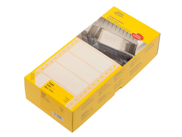 Etiket Avery 5101 88.9x23mm 1-baans wit 6000st