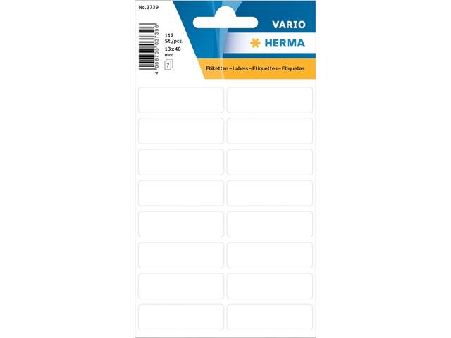 Etiket HERMA 3739 13x40mm wit 112st