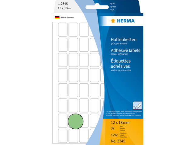 Etiket HERMA 2345 12x18mm groen 1792st
