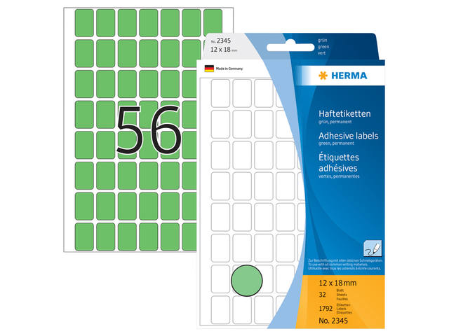 Etiket HERMA 2345 12x18mm groen 1792st