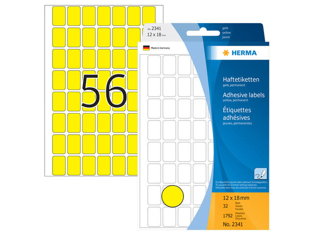 Etiket HERMA 2341 12x18mm geel 1792st
