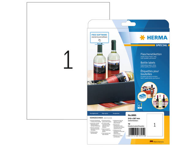 Etiket HERMA 8895 210x297mm A4 glossy wit