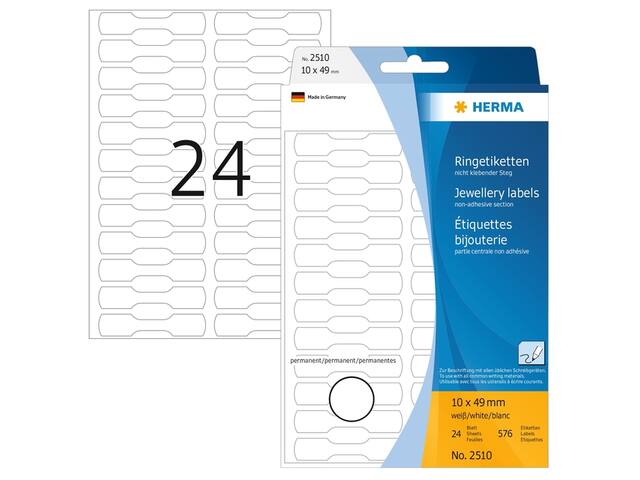 Etiket HERMA 2510 10x49mm wit 576st