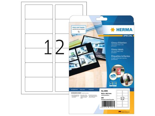 Etiket HERMA 4609 52.5x21.2mm prem wit 11200st