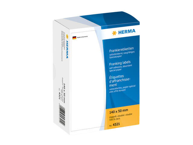 Frankeeretiket HERMA 4321 dubbel 140x50mm 500st