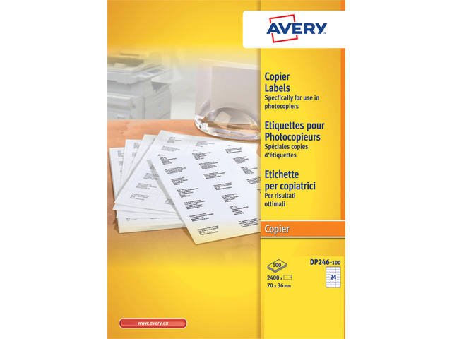 Etiket Avery DP246-100 70x36mm wit 2400st