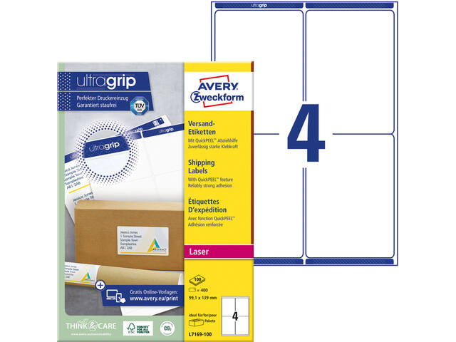 Etiket Avery L7169-100 99.1x139mm 400st
