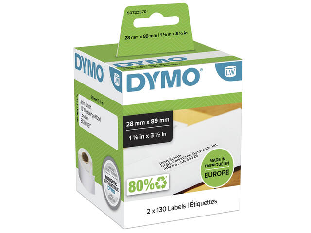 Etiket Dymo LabelWriter adressering 28x89 2st wit