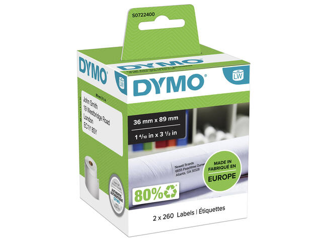Etiket Dymo LabelWriter adressering 36x89 2st wit