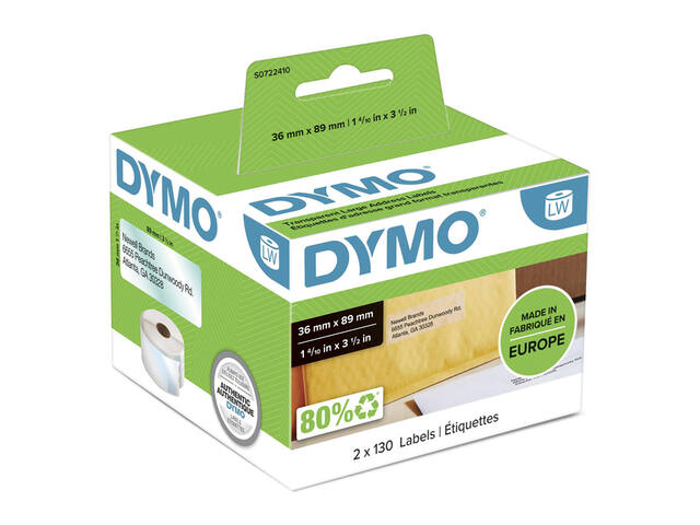 Etiket Dymo LabelWriter adressering 36x89 2st trns
