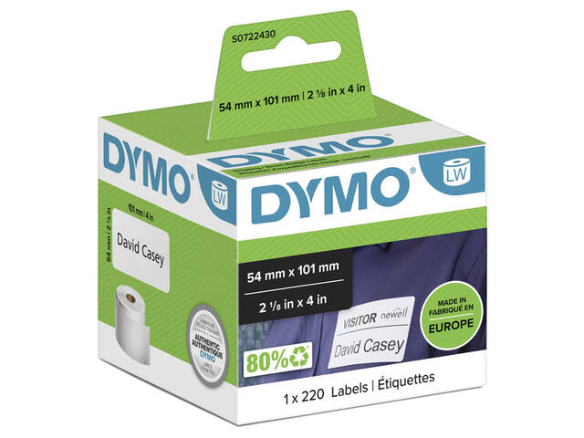 Etiket Dymo LabelWriter naamkaart 54x101 wit