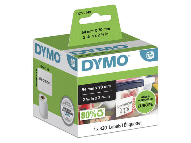 Etiket Dymo LabelWriter multifunctioneel 54x70 wit