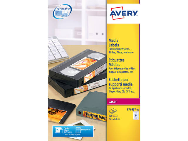 Etiket Avery L7665-25 72x21.2mm600st