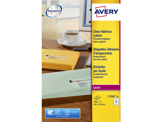 Etiket Avery L7562-25 99.1x33.9mm tr 400st