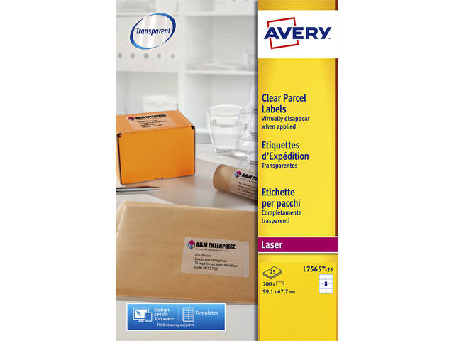 Etiket Avery L7565-25 99.1x67.7mm tr 200st