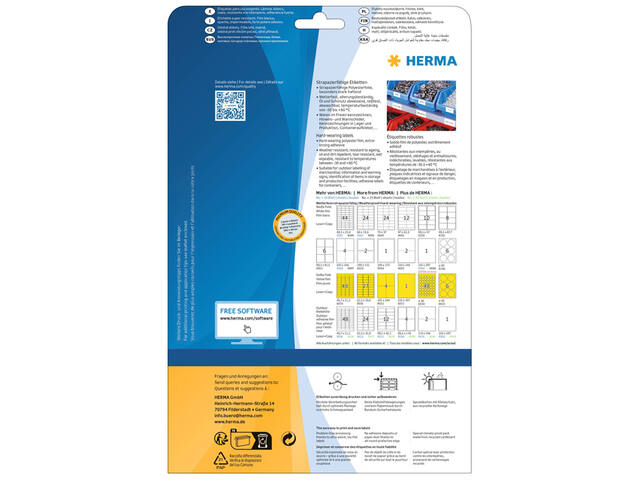Etiket HERMA 4698 210x297mm wit 25st
