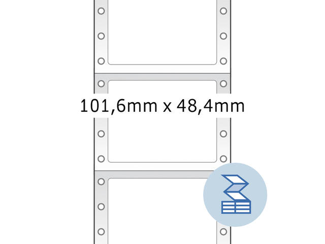 Etiket HERMA 8163 101.6x48.4mm 1-baans wit 2000st