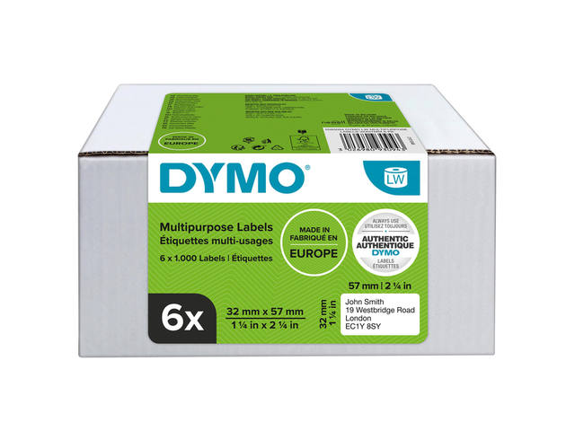 Etiket Dymo LabelWriter multif 32x57 6st wit