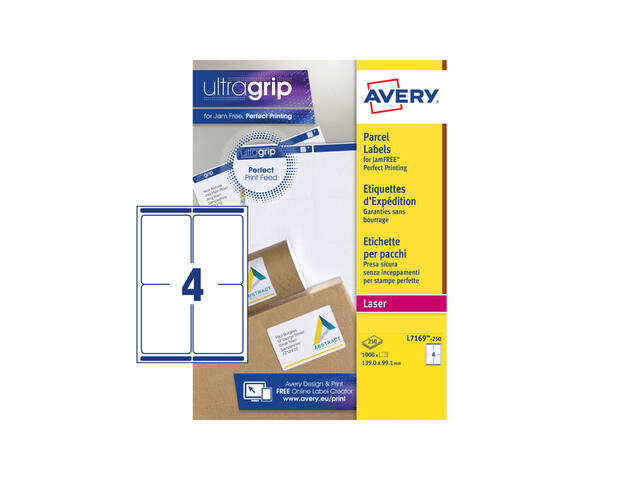 Etiket Avery L7169-250 99.1x139mm wit 1000st