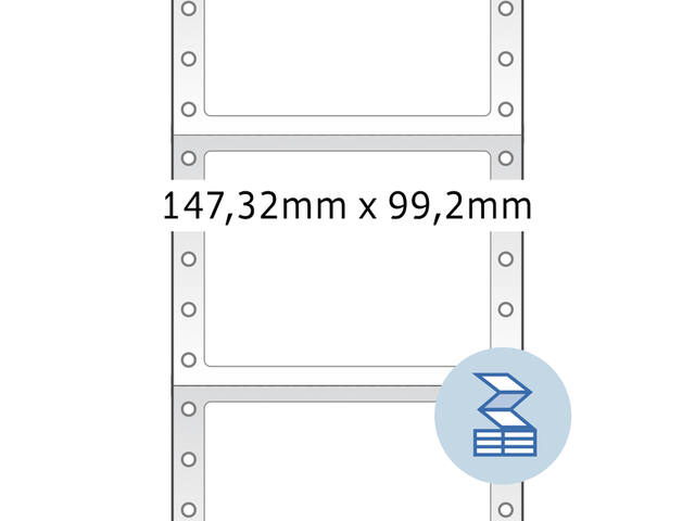 Etiket HERMA 8292 147.3x99.2mm 1-baans wit 3000st