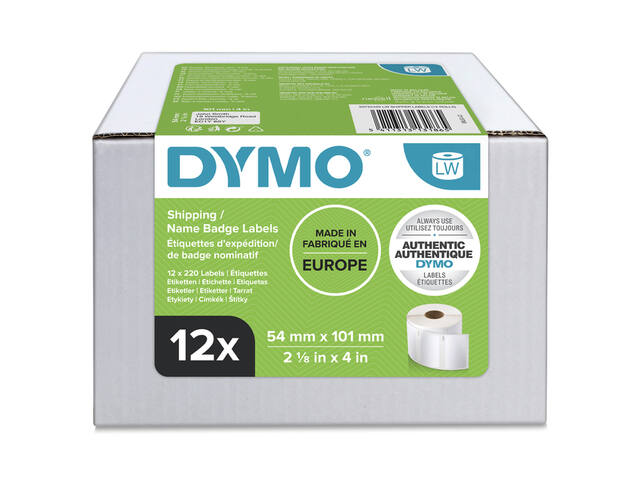 Etiket Dymo LabelWriter naamkaart 54x101 12st wit