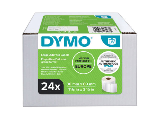 Etiket Dymo LabelWriter adressering 36x89 24st wit