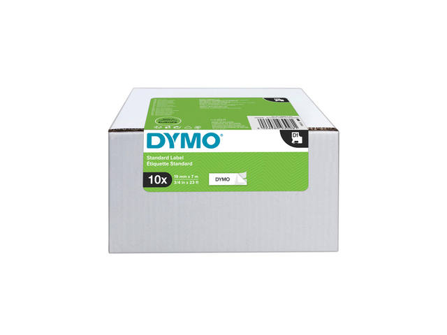 Labeltape Dymo LabelManager D1 19mm wit 10st