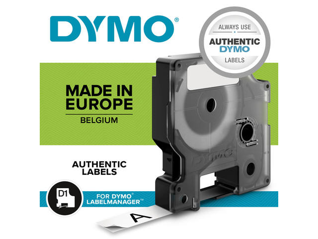 Labeltape Dymo LabelManager D1 19mm wit 10st