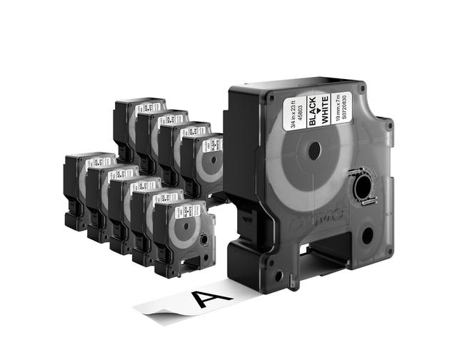 Labeltape Dymo LabelManager D1 19mm wit 10st