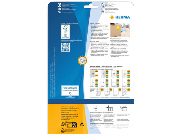 Etiket HERMA 4467 70x37mm verwijderbaar rood 480st
