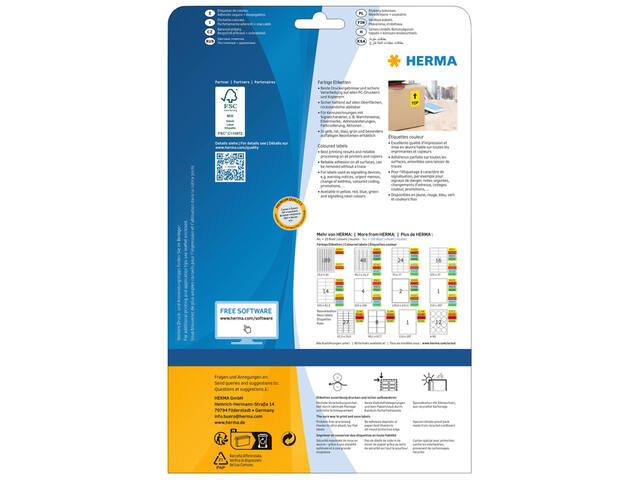 Etiket HERMA 4468 70x37mm verwijderb blauw 480st