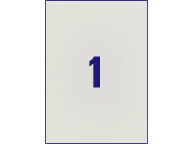 Etiket Avery L6013-20 210x297mm zilver 20st