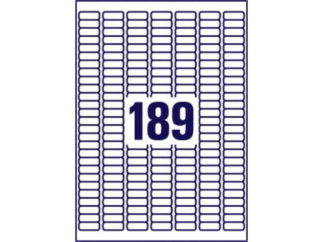 Etiket Avery L6008-20 25.4x10mm zilver 3780st