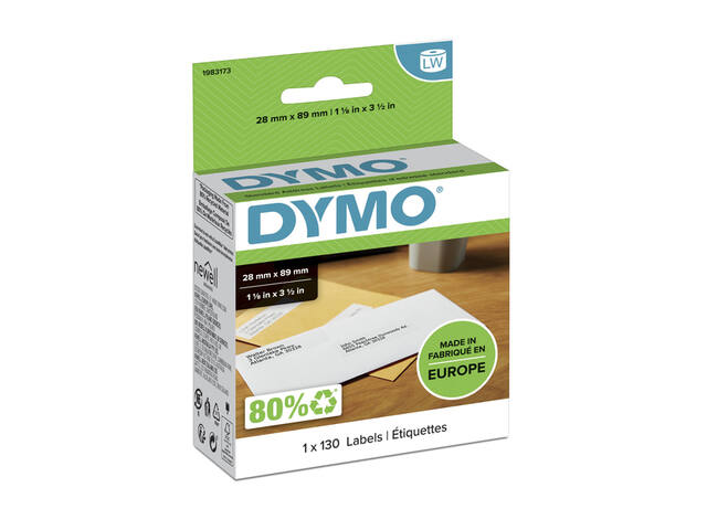Etiket Dymo LabelWriter adressering 28x89 wit