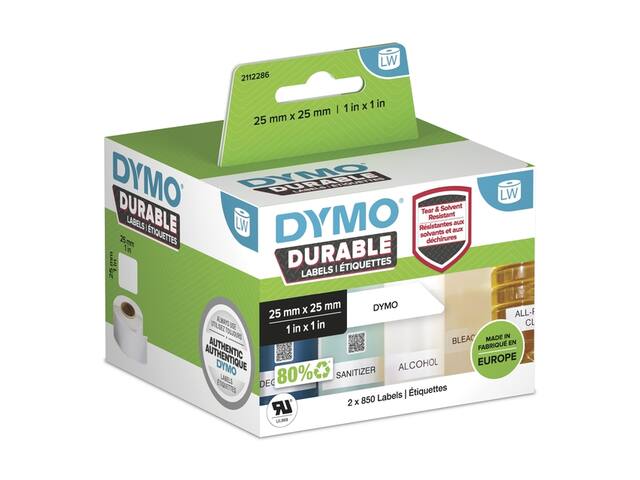 Etiket Dymo LabelWriter industrieel 25x25 2st wit