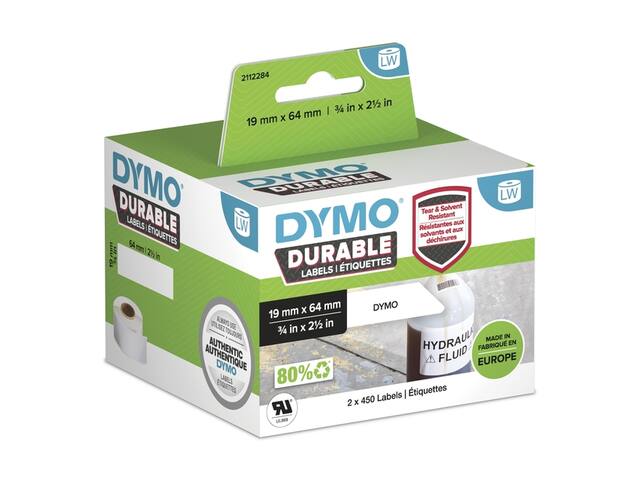 Etiket Dymo LabelWriter industrieel 19x64 2st wit