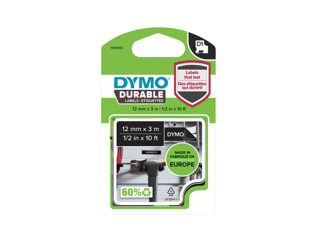 Labeltape Dymo LabelManager D1 12mm zwart