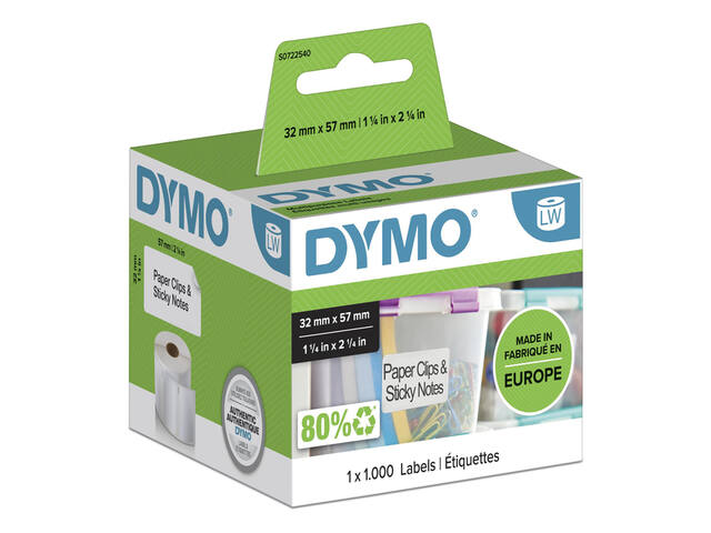 Etiket Dymo LabelWriter multifunctioneel 32x57 wit