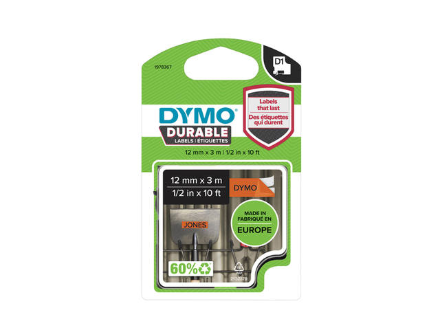 Labeltape Dymo LabelManager D1 polyester 12mm or