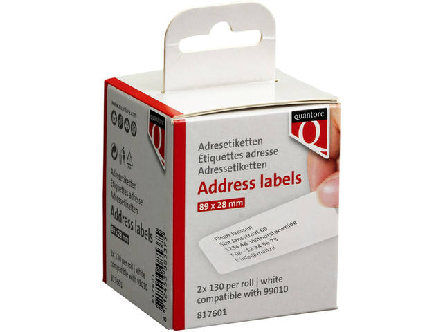Label Etiket Quantore 99010 28x89mm adres wt