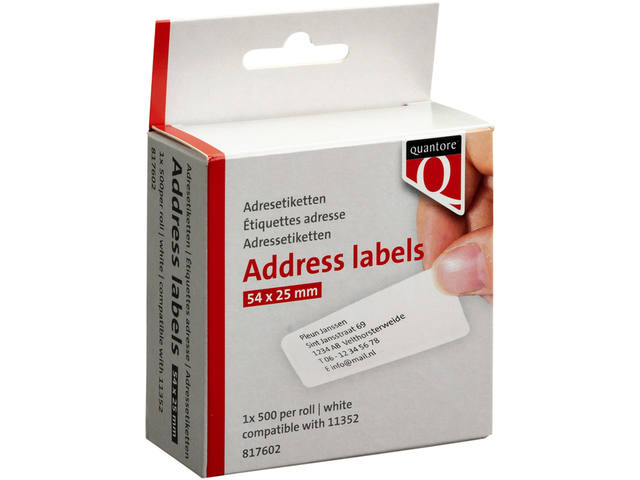 Label Etiket Quantore 11352 54mmx25mm retour wt