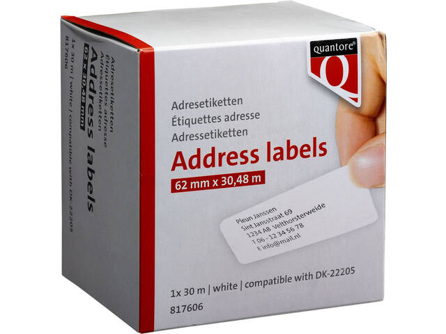 Label Etiket Quantore Dk-22205 62mmx30.48m wt