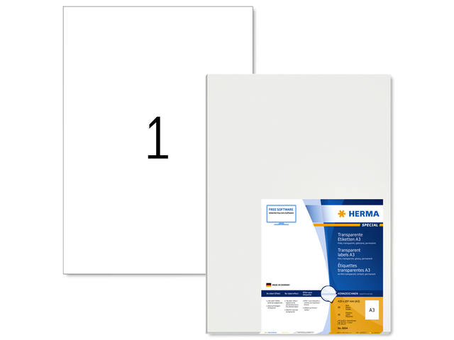 Etiket HERMA 8694 A3 297x420mm 50st transparant
