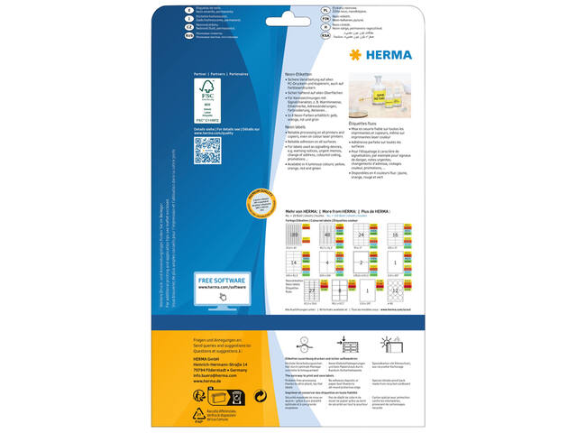 Etiket HERMA 5144 99.1x67.7mm neongeel 160st